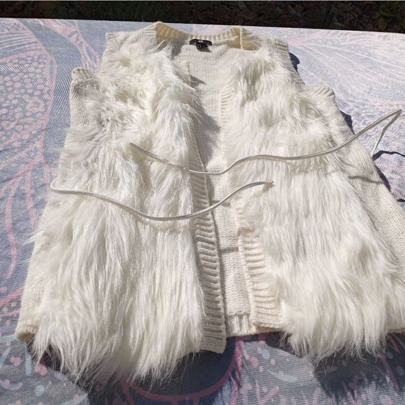 H&M Sleeveless M Knitted Faux Fur Open Women's Cardigan.Condition: good - Picture 1 of 7